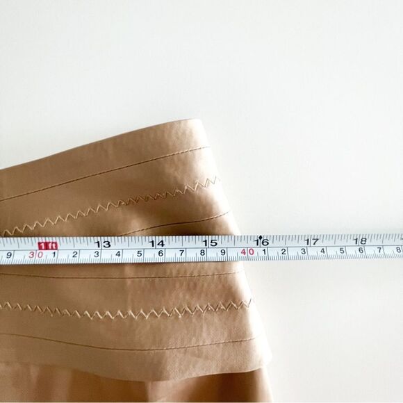 Tristan Gold Satin Party Skirt Crossover Belt Stretchy Lined Back Zip Women's 8 - Picture 6 of 7